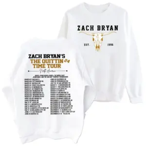 Quittin Time Tour 2024 Crewneck white Hoodie