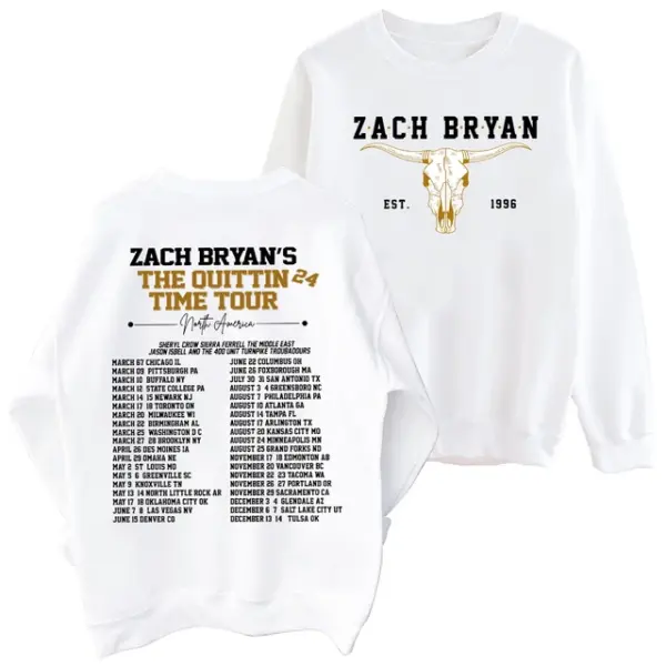 Quittin Time Tour 2024 Crewneck white Hoodie